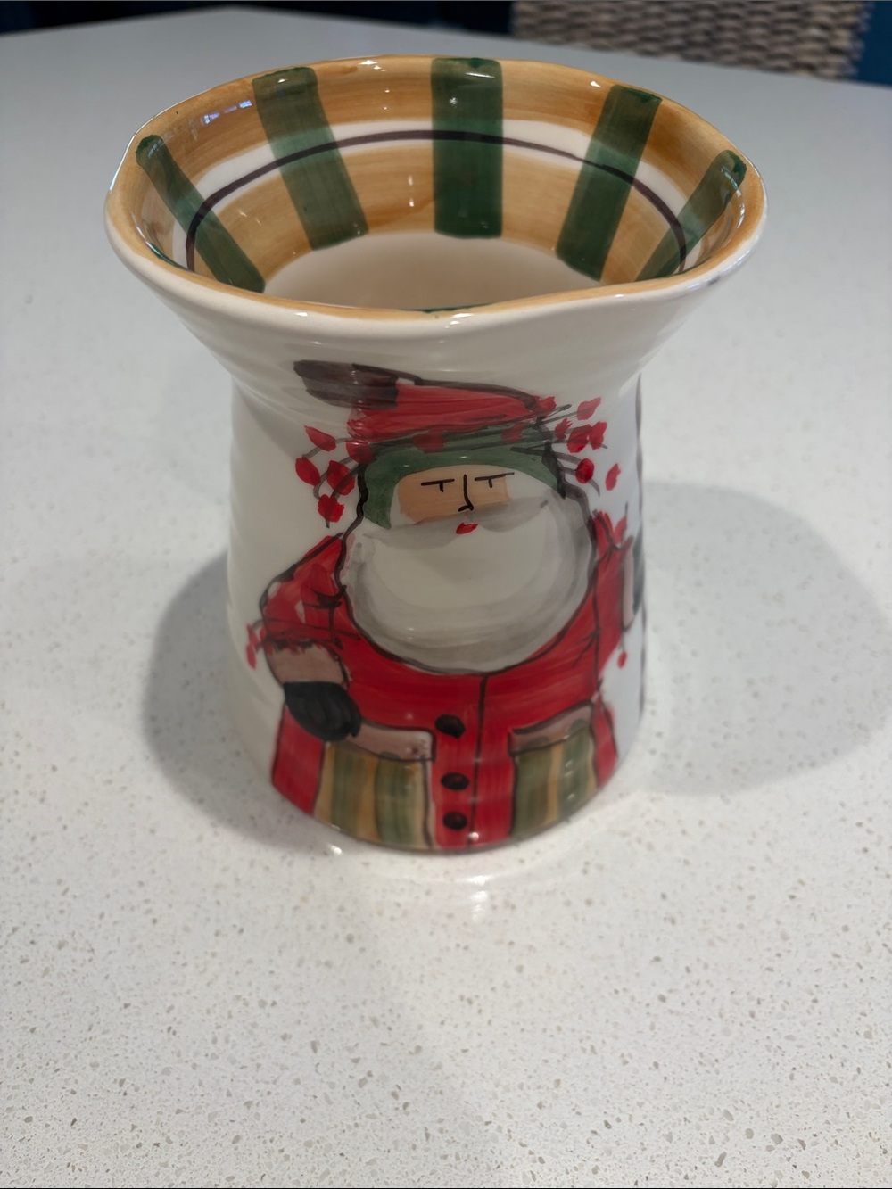 Vietri Santa Ceramic Utensil Holder in Red, Green, Cream